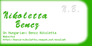 nikoletta bencz business card